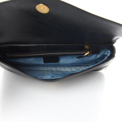 Gucci Calfskin Diagonal GG Medium Thiara Double Envelope Shoulder Bag Emerald Green Black 6 of 11
