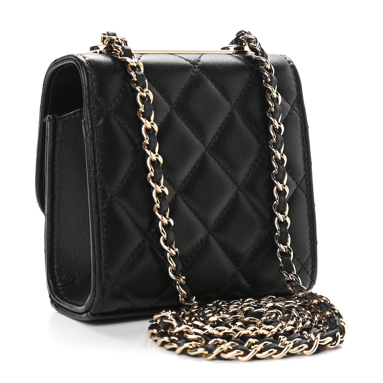 Chanel Lambskin Quilted Mini Trendy CC Chain Wallet Black 3 of 9