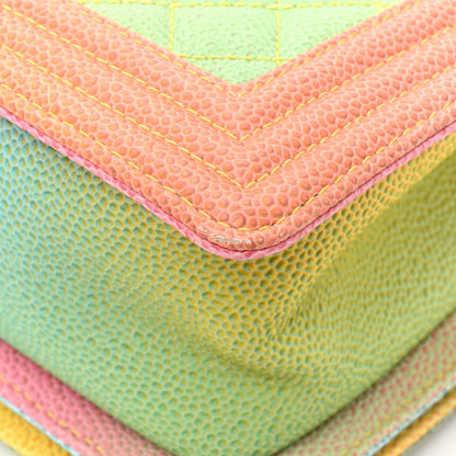 Chanel Caviar Quilted Medium Cuba Rainbow Boy Flap Multicolor 14 of 15