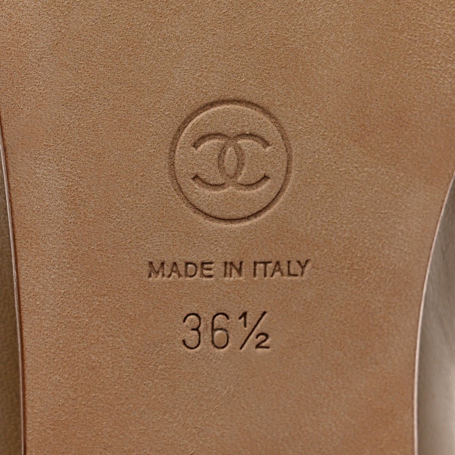 Lambskin Cap Toe CC Ballerina Flats 36.5 Beige