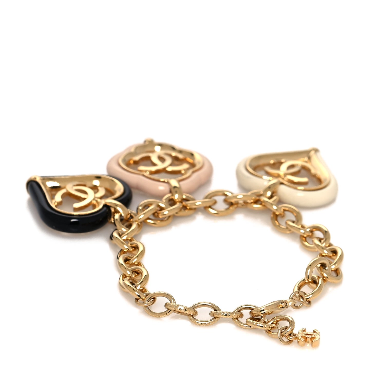 CC Charm Bracelet Gold Beige Navy