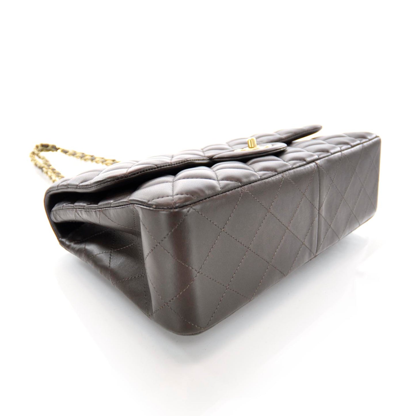 Lambskin Jumbo Single Flap Brown