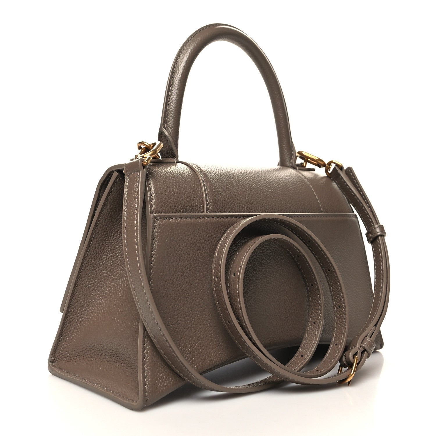 Balenciaga Grained Calfskin Small Hourglass Top Handle Bag Mink Grey 3 of 11