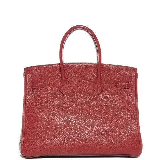 Hermes Togo Birkin 35 Rouge H and Ebene 3 of 24