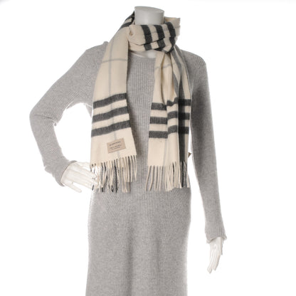 Burberry Cashmere Giant Check Skinny Scarf Stone 2 of 4