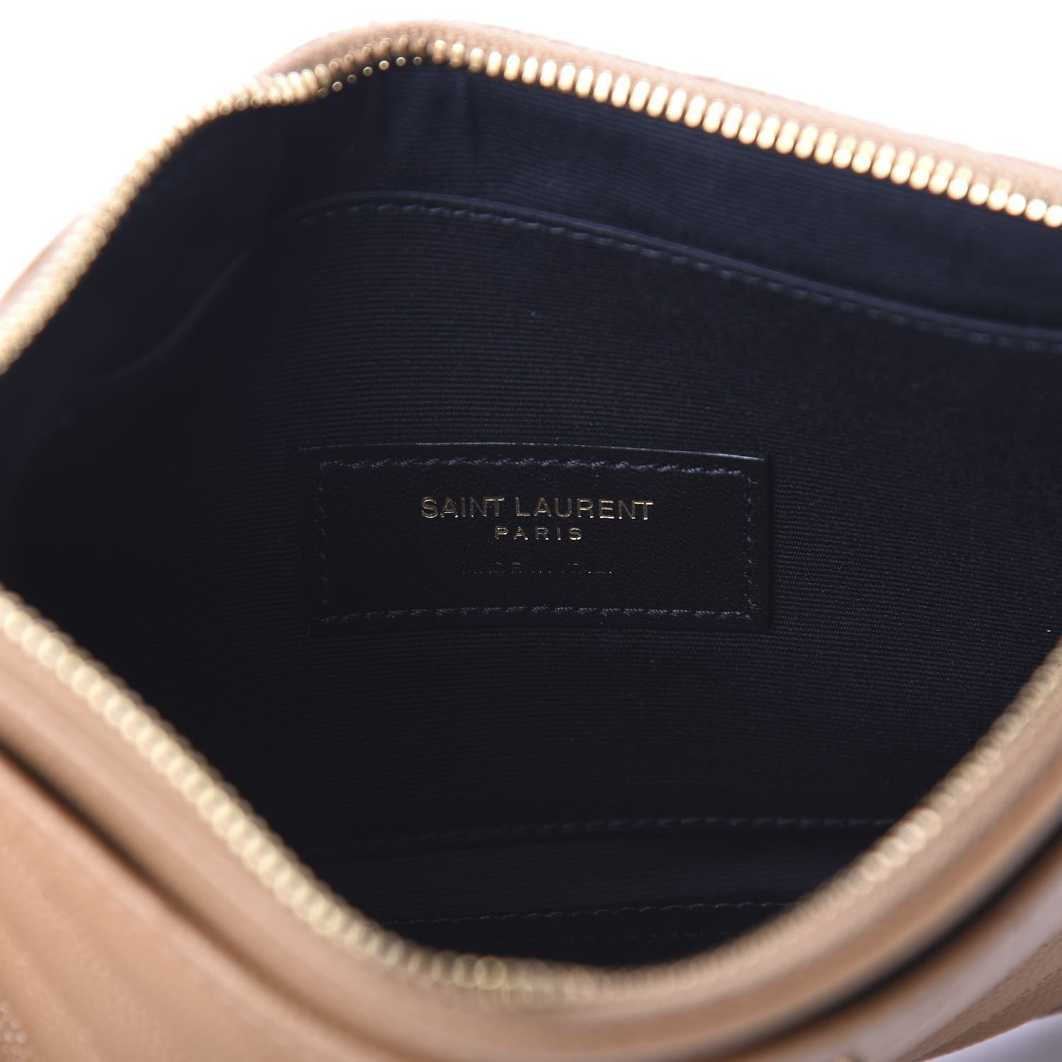Saint Laurent Grain De Poudre Chevron Monogram Bill Pouch Cork 5 of 7