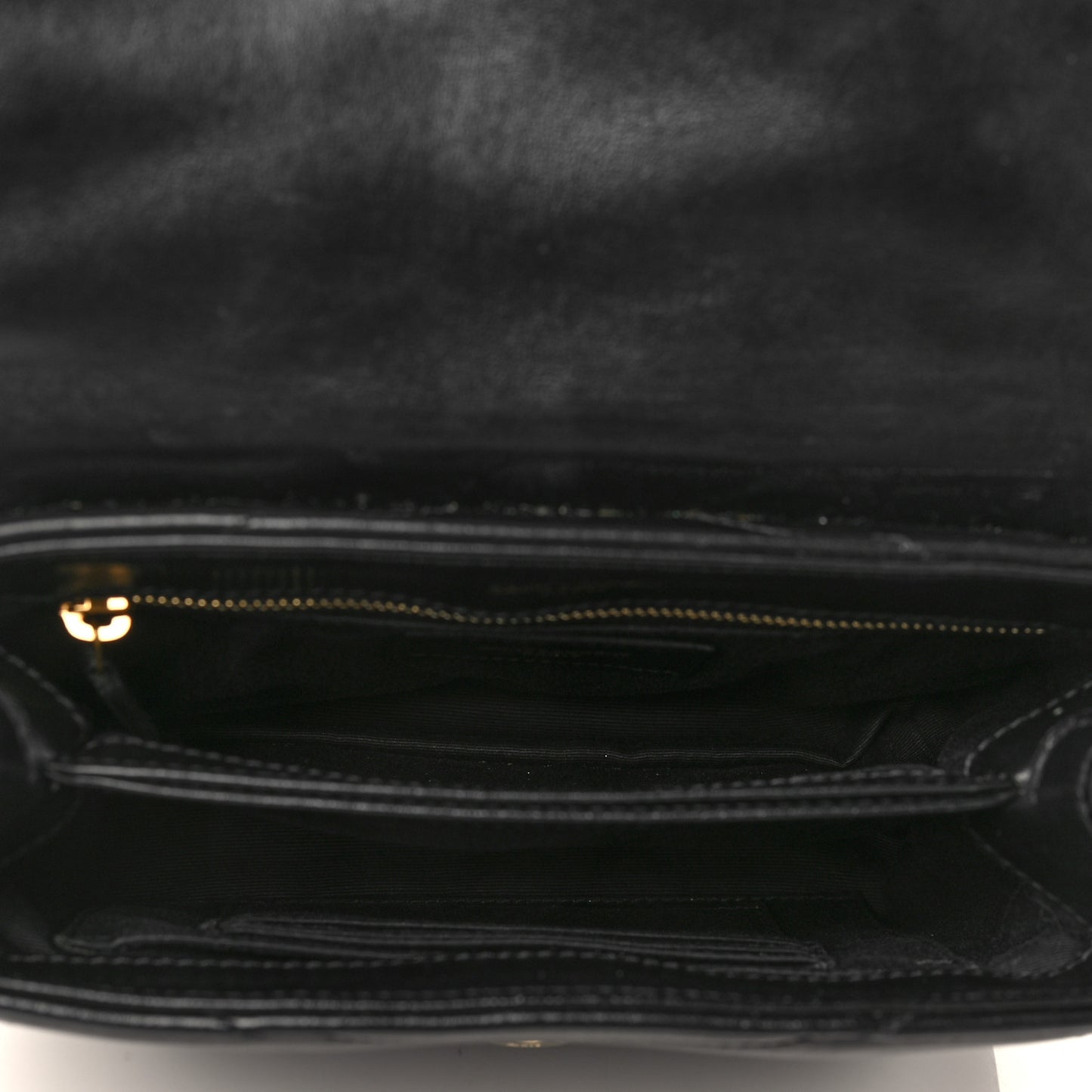 Calfskin Y Quilted Monogram Toy Loulou Crossbody Bag Black