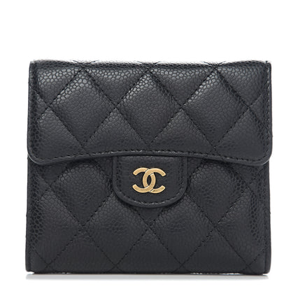 Chanel Caviar Quilted Compact Flap Wallet Black 1 of 6