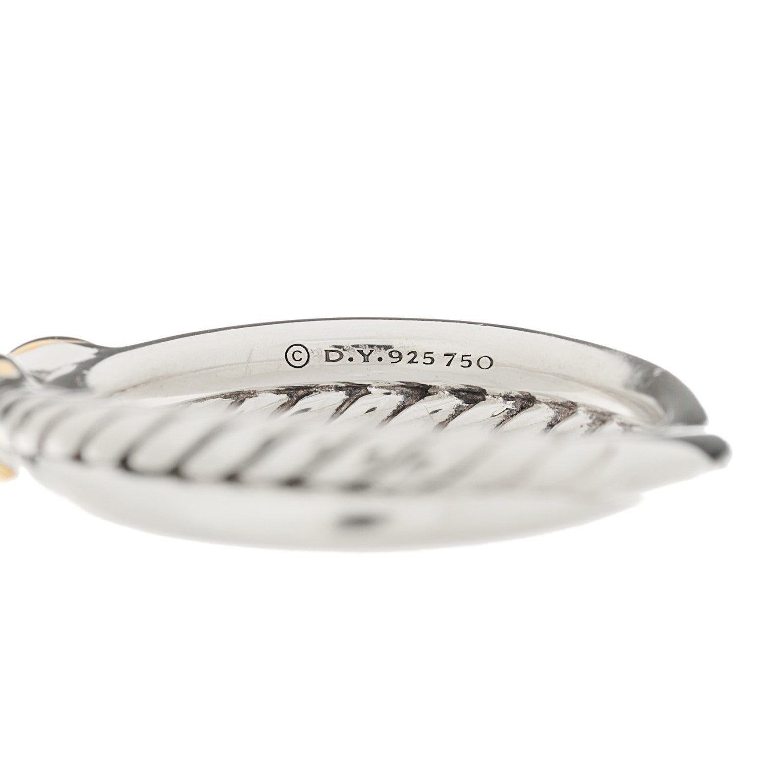 David Yurman Sterling Silver 18K Yellow Gold Petite X Crossover Ring 57 8 4 of 4