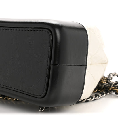 Chanel Aged Calfskin Quilted Small Gabrielle Backpack Black White 10 of 12
