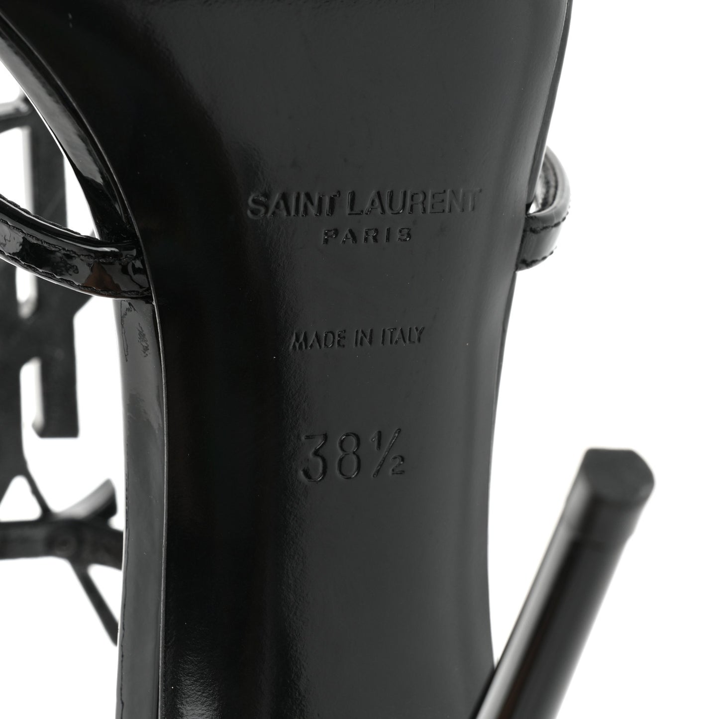Calfskin Cassandra 100 Ankle Strap Sandals 38.5 Black