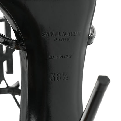 Saint Laurent Calfskin Cassandra 100 Ankle Strap Sandals 38.5 Black 6 of 13