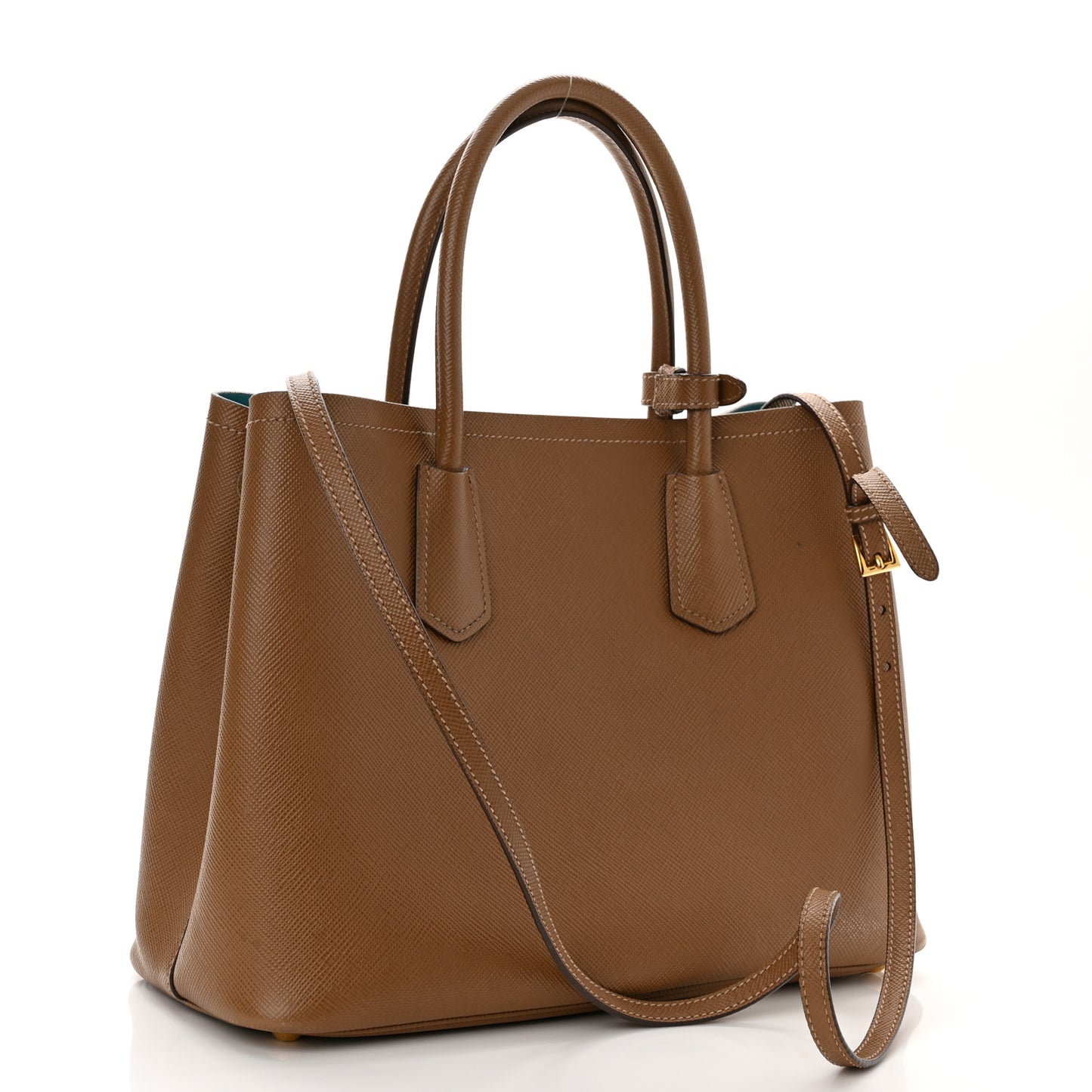 Saffiano Cuir Small Double Bag Cannella Cocco