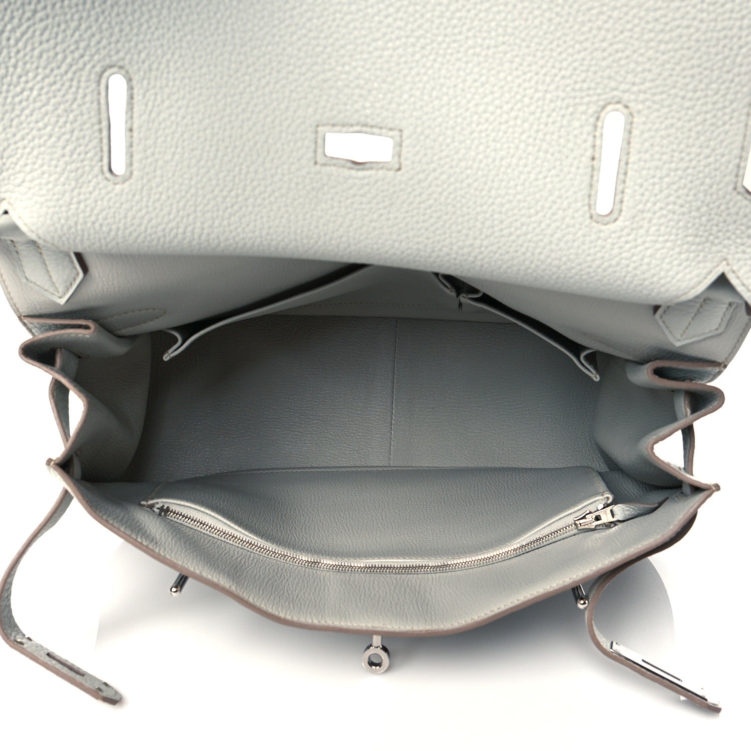 Hermes Taurillon Clemence Jypsiere 34 Gris Perle 5 of 11