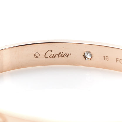 Cartier 18K Pink Gold 4 Diamond LOVE Bracelet 16 5 of 6