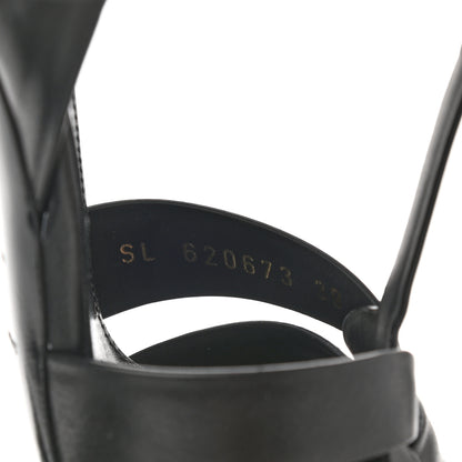 Saint Laurent Calfskin Tribute Sandals 39 Black 8 of 9