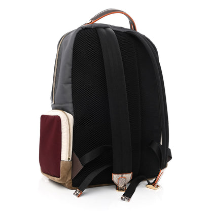 Fendi Nylon Fabric Jacquard Suede FF Explorer Backpack Tobacco Multicolor 3 of 9