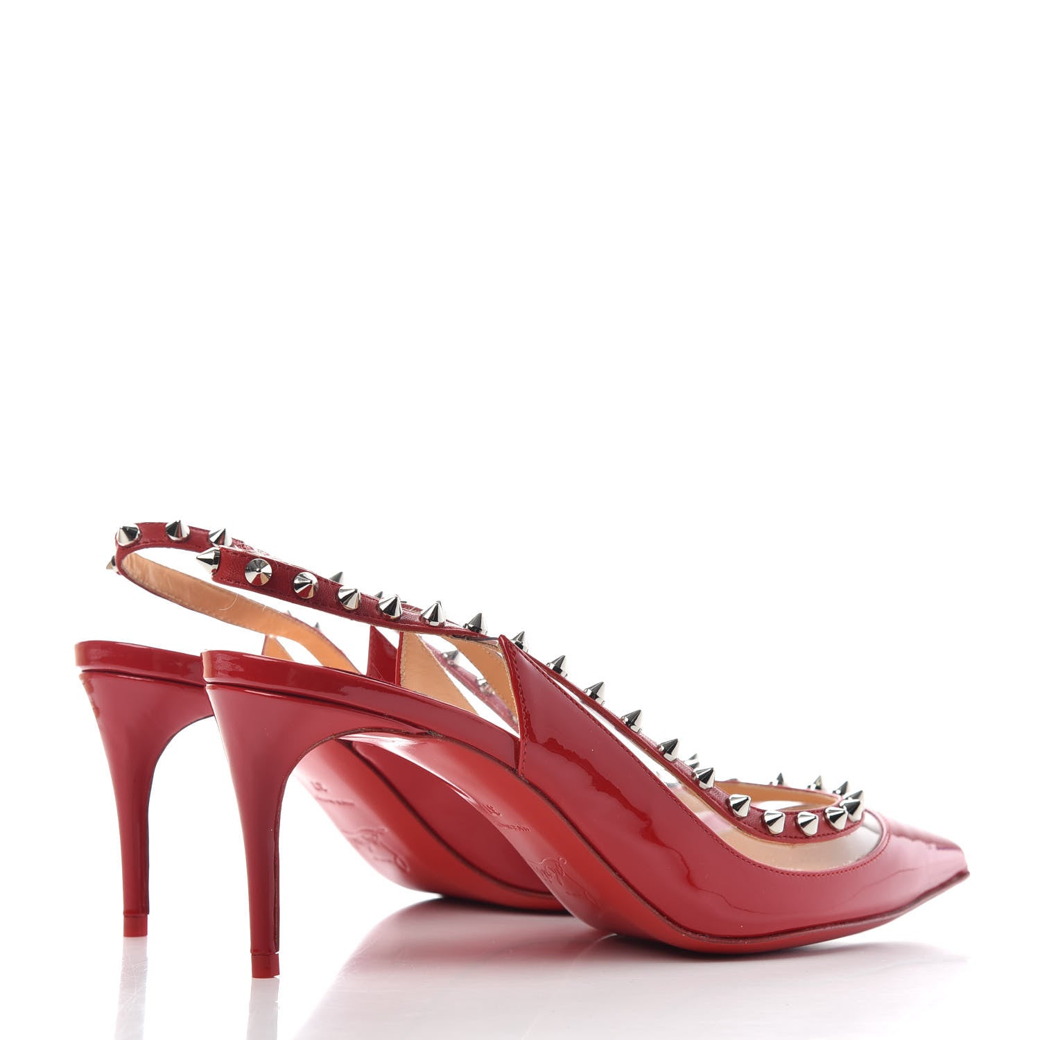 Christian Louboutin Patent PVC Kid Brigadine 70 Pumps 37 Loubi Silver 4 of 10
