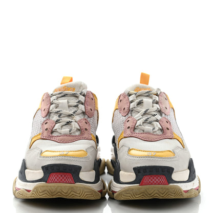 Balenciaga Mesh Nubuck Womens Triple S Sneakers 37 White Gris Jaune Rose 2 of 21