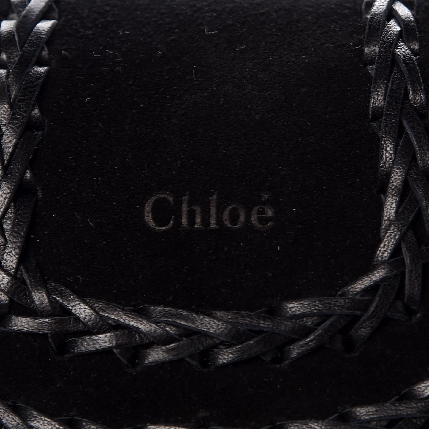 Suede Calfskin Braided SMini Hudson Shoulder Bag Black