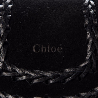 Chloe Suede Calfskin Braided SMini Hudson Shoulder Bag Black 6 of 7