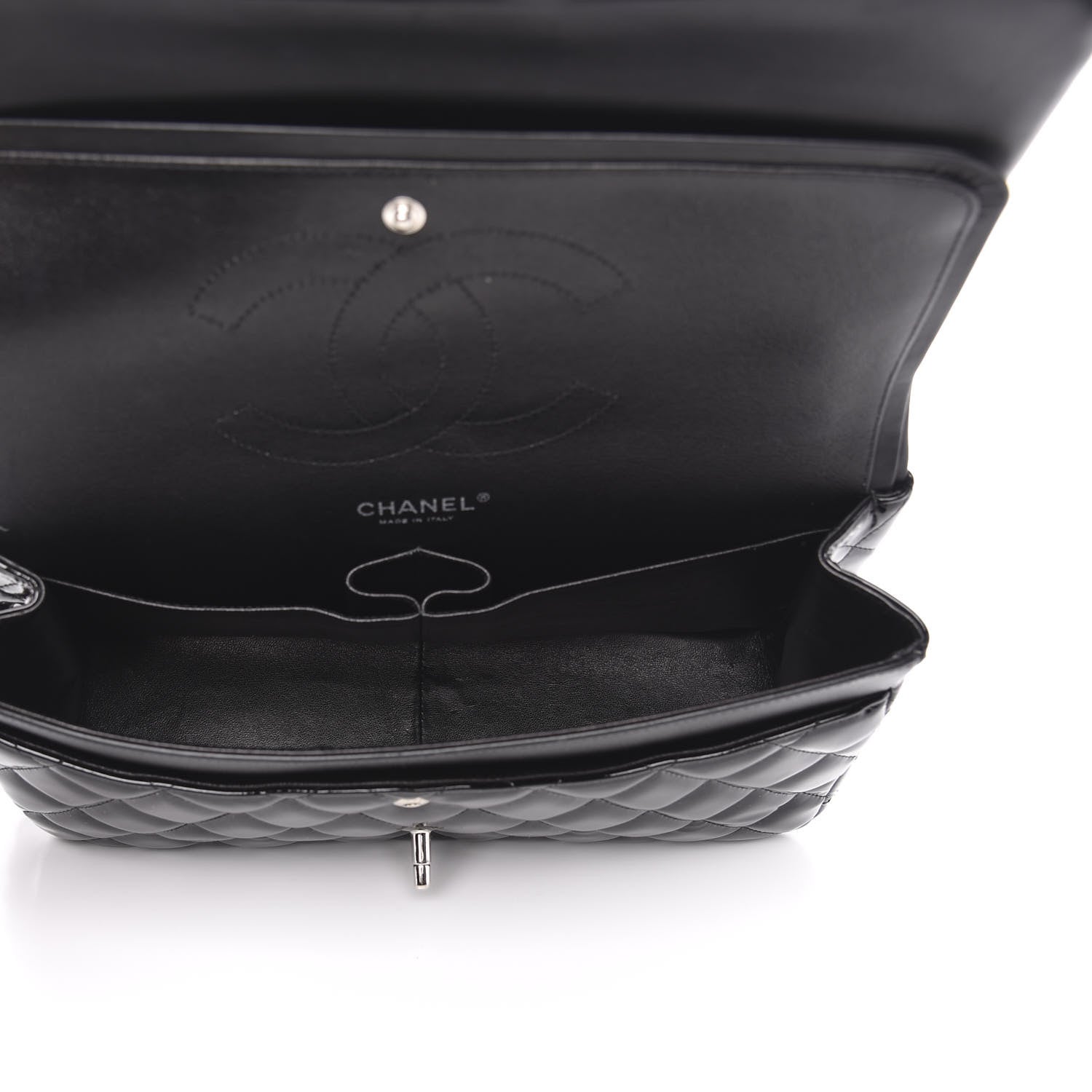 Chanel Patent Quilted Jumbo Double Flap Black 5 of 14
