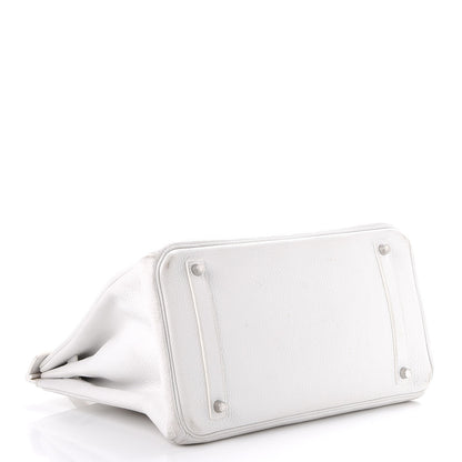 Hermes Taurillon Clemence Birkin 35 White 4 of 44
