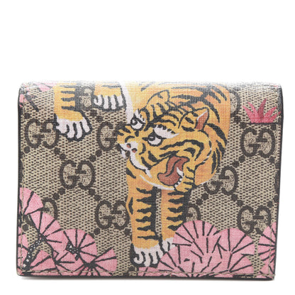 Gucci GG Supreme Monogram Bengal Card Case Beige Pink 1 of 7
