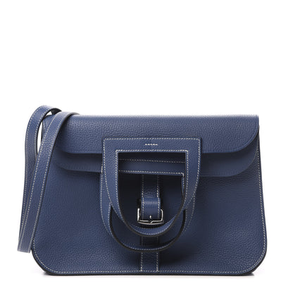 Hermes Taurillon Clemence Halzan 31 Bleu Agate 1 of 14