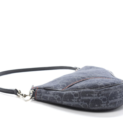 Christian Dior Denim Monogram Mini Saddle Pochette Navy 8 of 10