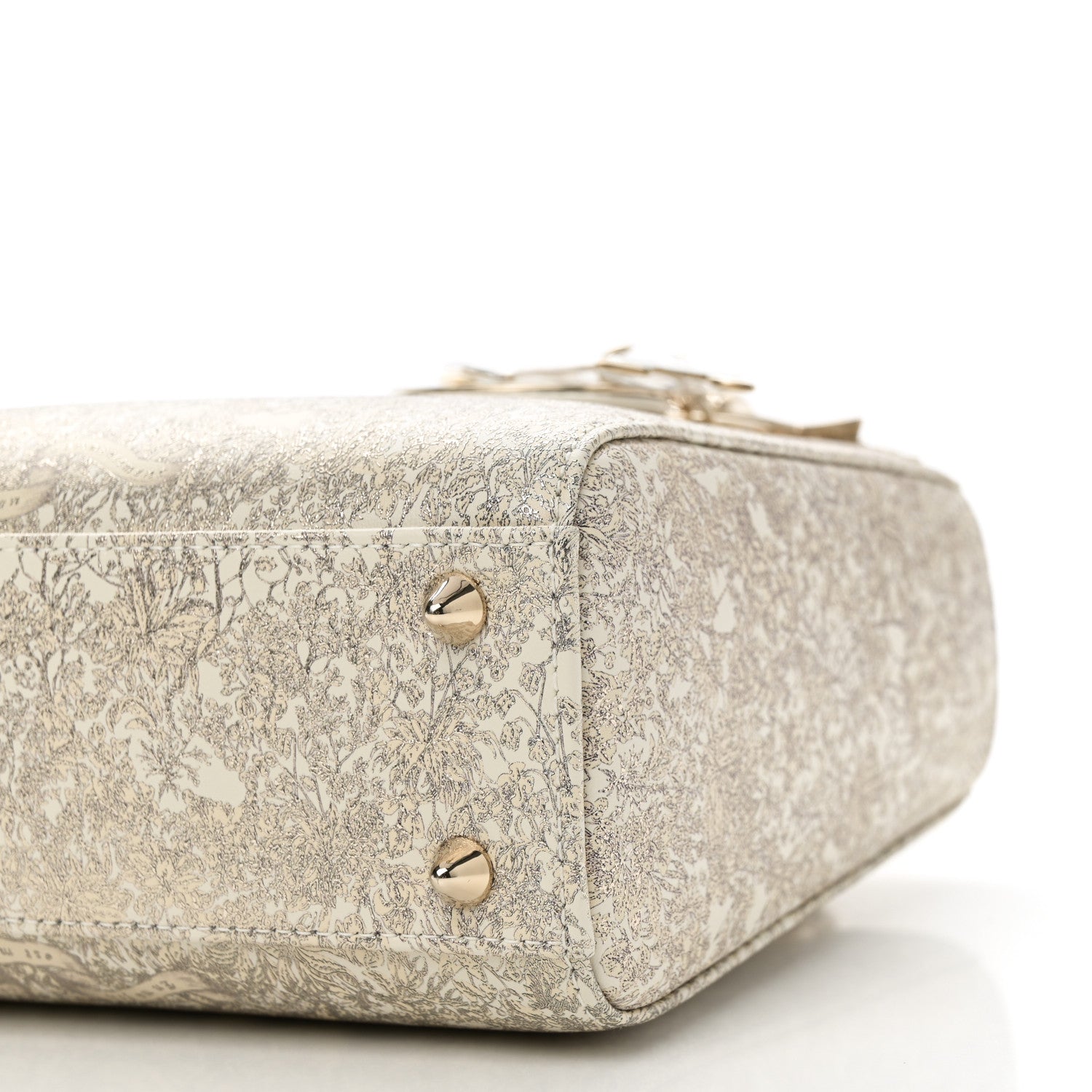 Christian Dior Calfskin Around The World Printed Small My ABCDior Lady Dior White Gold 9 of 9