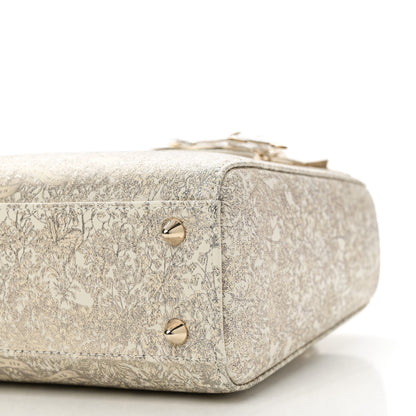 Christian Dior Calfskin Around The World Printed Small My ABCDior Lady Dior White Gold 9 of 9