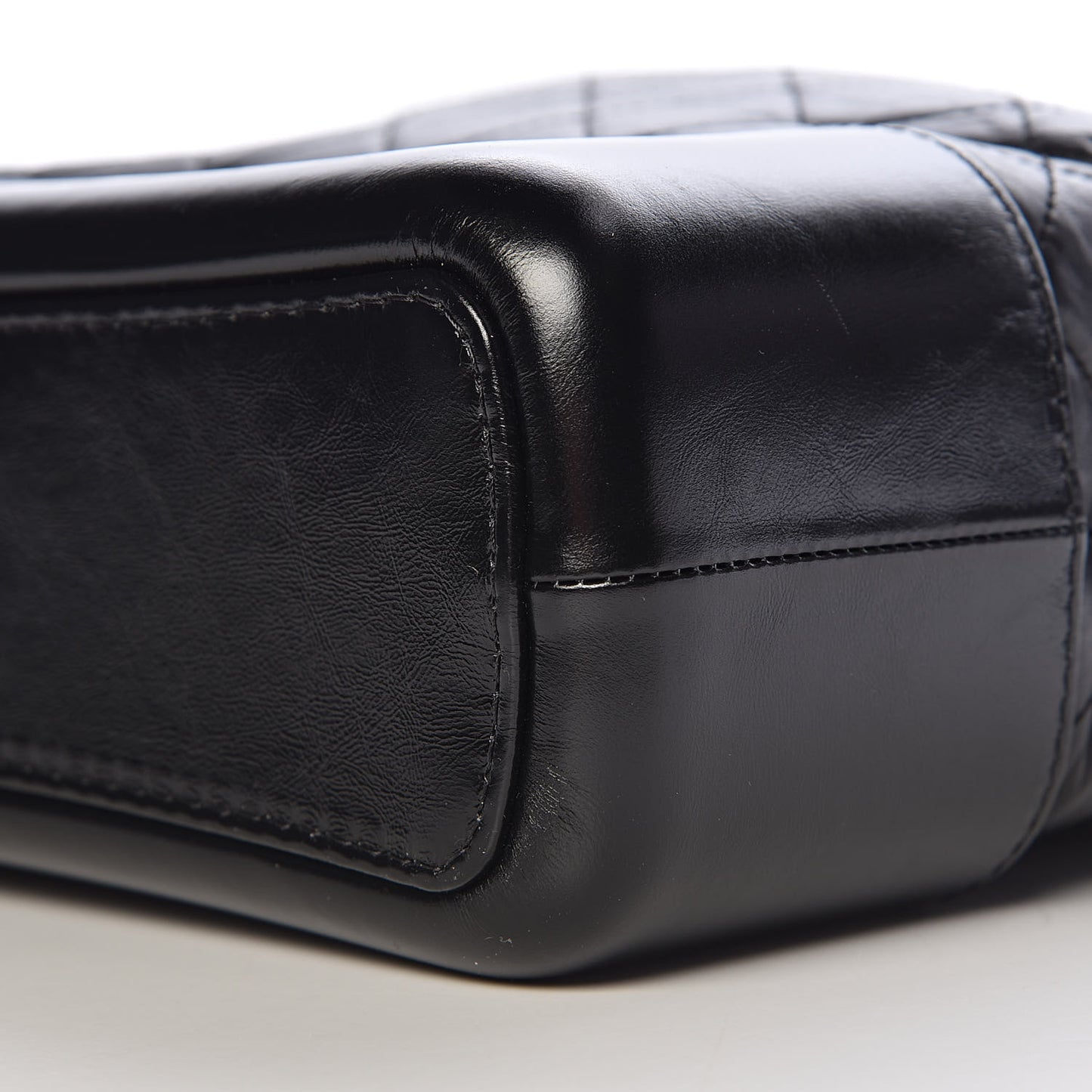 Aged Calfskin Quilted Large Gabrielle Hobo Black