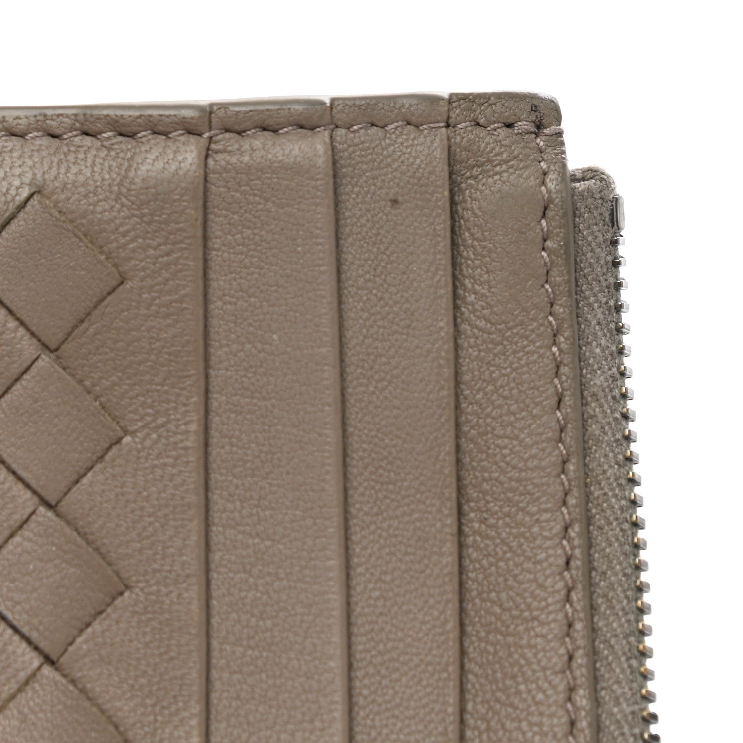Bottega Veneta Calfskin Intrecciato Zip Card Holder Shadow 8 of 13