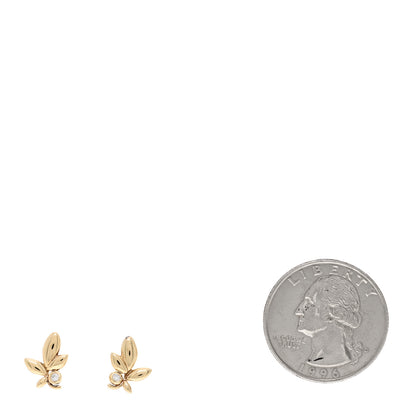 Tiffany 18K Yellow Gold Diamond Paloma Picasso Olive Leaf Earrings 2 of 5