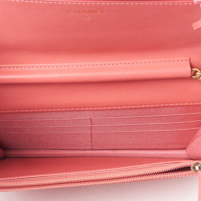 Chanel Caviar Quilted Boy Wallet On Chain WOC Pink 6 of 10