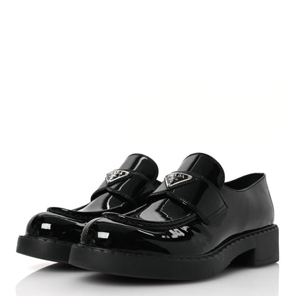 Prada Vernice Triangle 50mm Loafers 41 Black 4 of 10