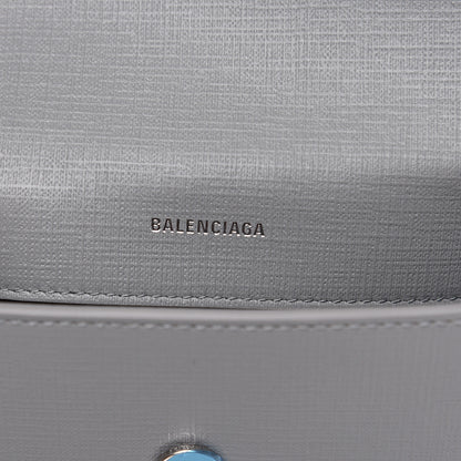 Balenciaga Squared Calfskin Logo Shopping Envelope Clutch Balenciaga Grey 6 of 9