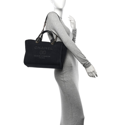 Chanel Mixed Fibers Small Deauville Tote Navy 2 of 16