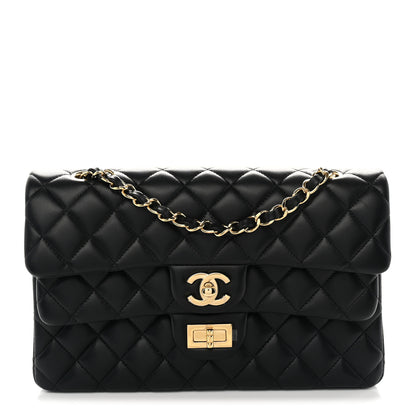 Chanel Lambskin Quilted Layered Flap Bag Black 1 of 11