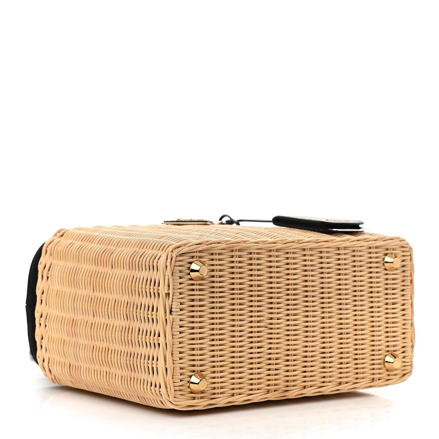 Wicker Canvas Tote Naturale Black