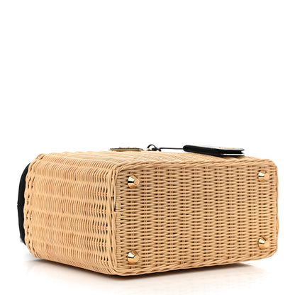 Prada Wicker Canvas Tote Naturale Black 4 of 12