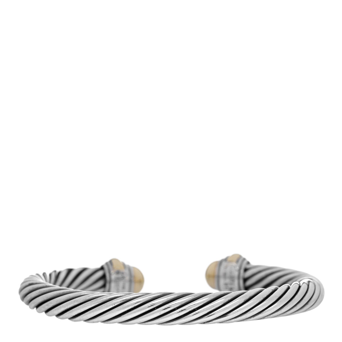 Sterling Silver 14K Yellow Gold 7mm Cable Classics Bracelet