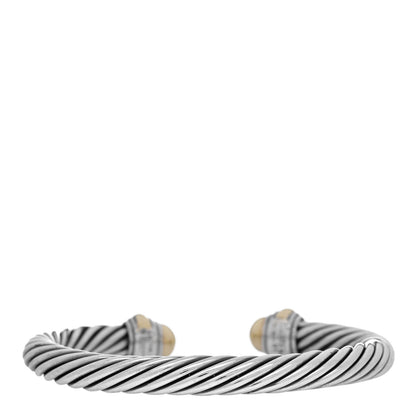 David Yurman Sterling Silver 14K Yellow Gold 7mm Cable Classics Bracelet 2 of 3
