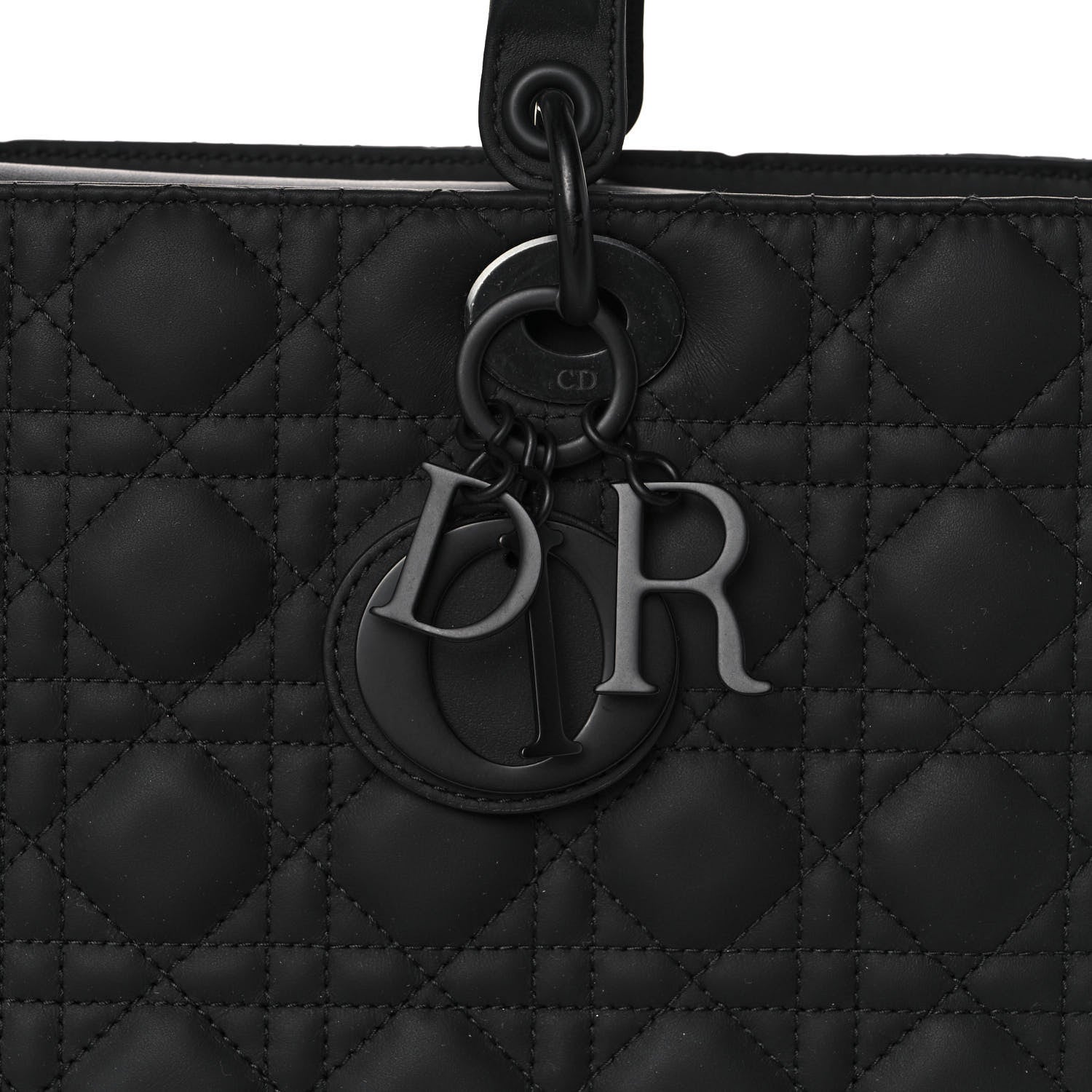 Christian Dior Ultra Matte Calfskin Cannage Large Lady Dior Black 9 of 12