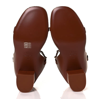 Valentino Garavani Calfskin Rockstud Ankle Strap Espadrille 10/60mm Sandals 38 Selleria 5 of 9