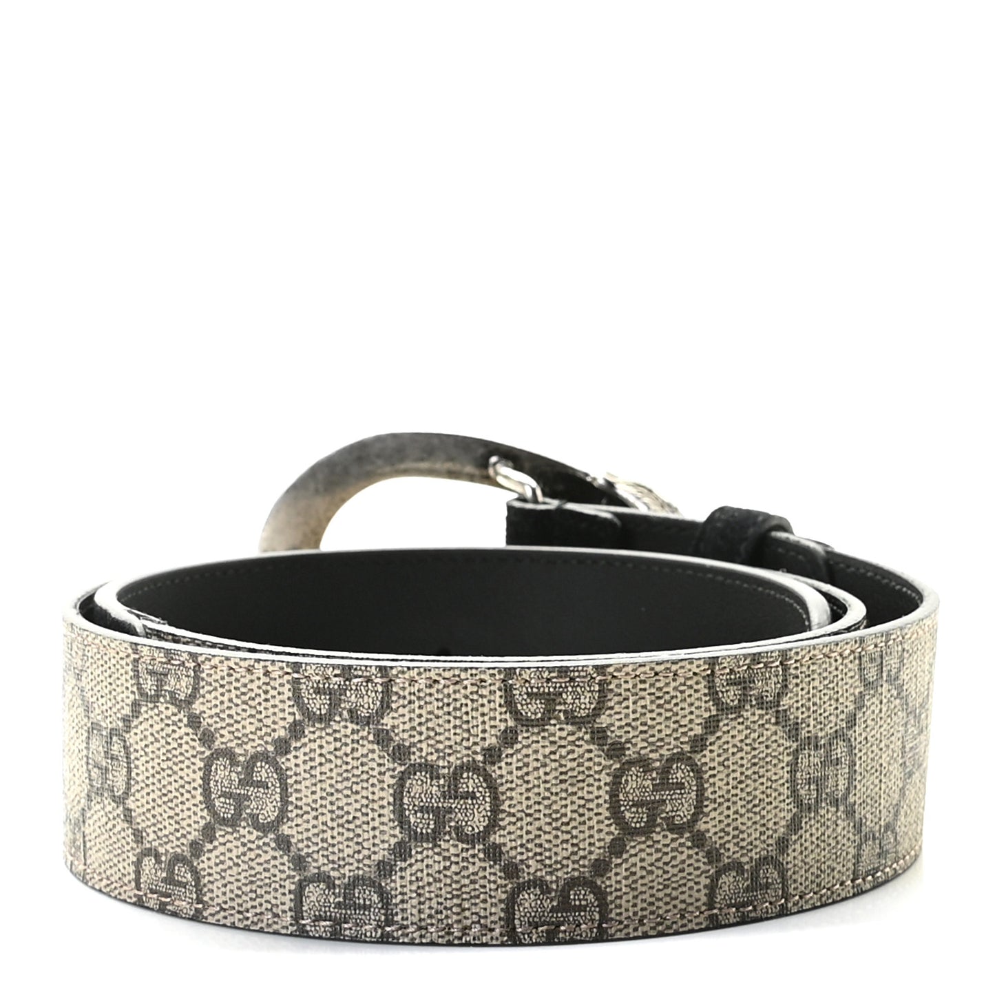 GG Supreme Monogram Suede Dionysus 40mm Belt 80 32 Beige Black