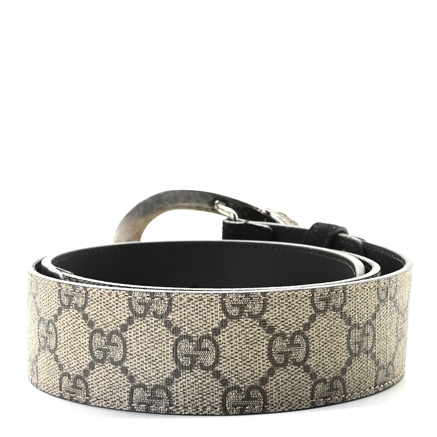 Gucci GG Supreme Monogram Suede Dionysus 40mm Belt 80 32 Beige Black 2 of 5