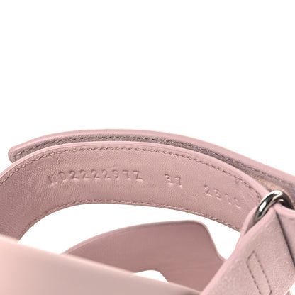 Hermes Suede Goatskin Womens Chypre Sandals 37 Rose Porcelaine 8 of 9