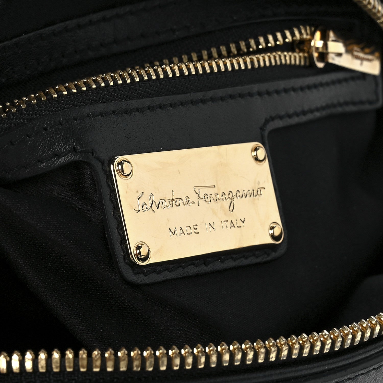 Salvatore Ferragamo Calfskin Quilted Fiamma Bag Black 5 of 9